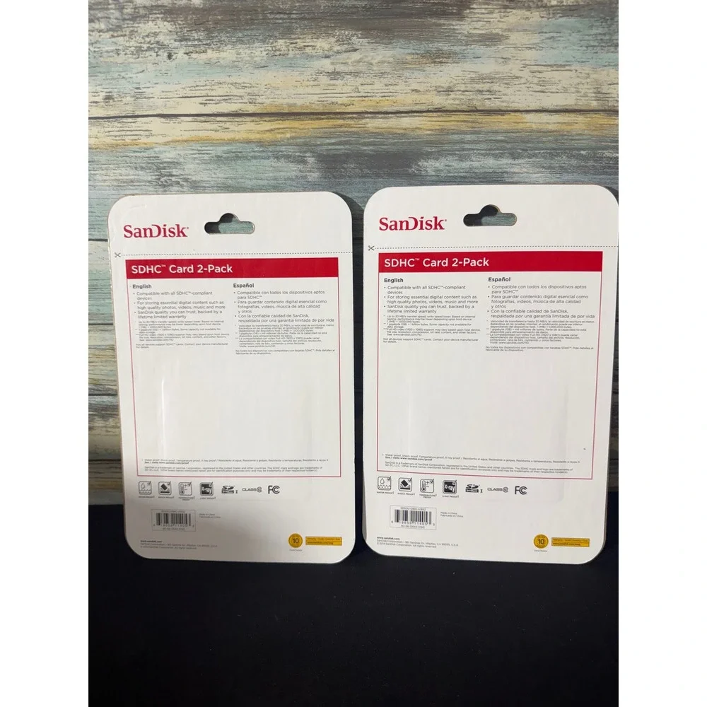 SanDisk SDHC Card 16GB 2-Pack x2 64GB Total Red Blue NEW Class 10 30MB/s 4 Total